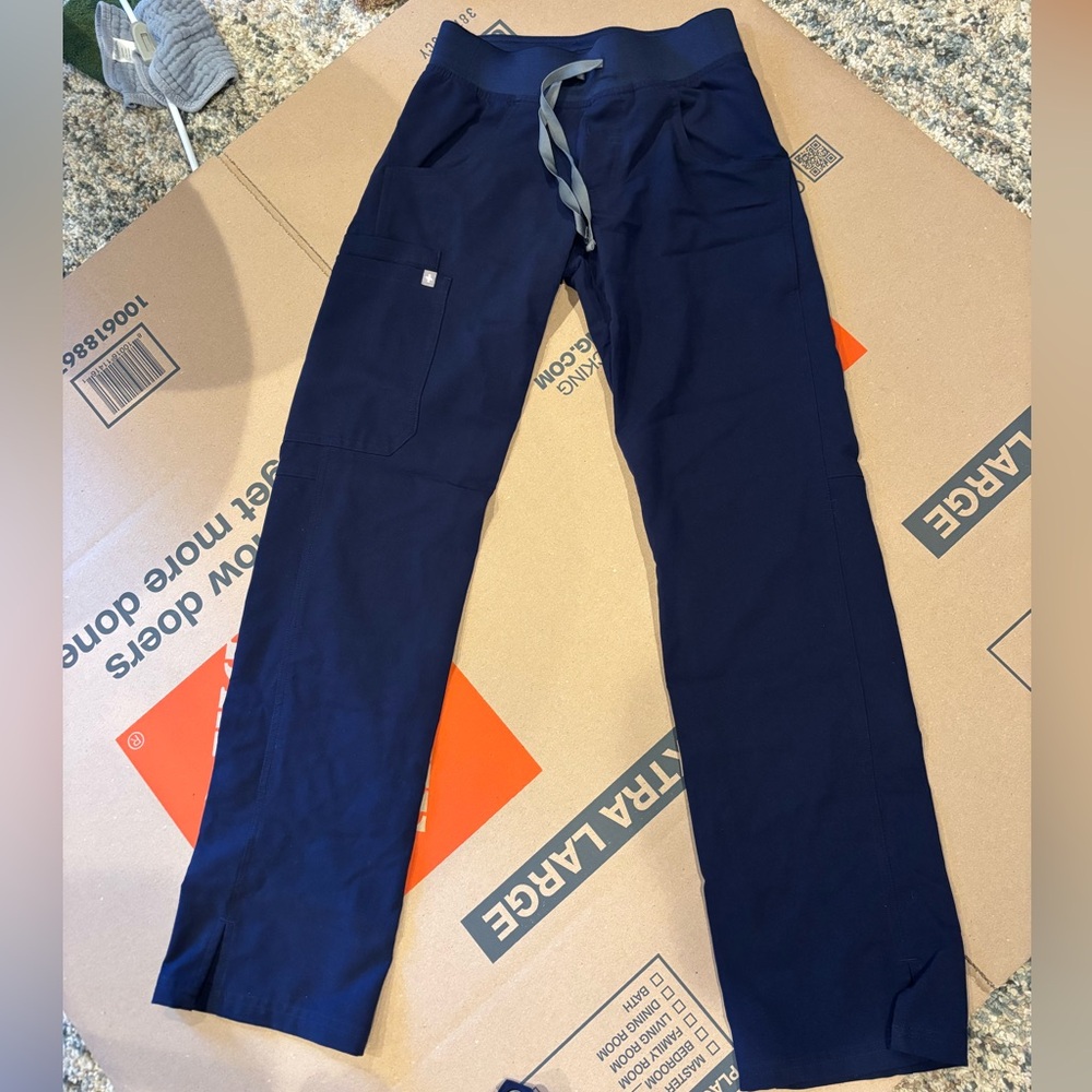 Figs Kade cargo scrub bottoms, navy, XXS